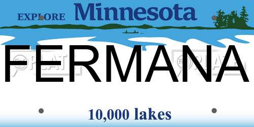 FERMANA Minnesota License Plate