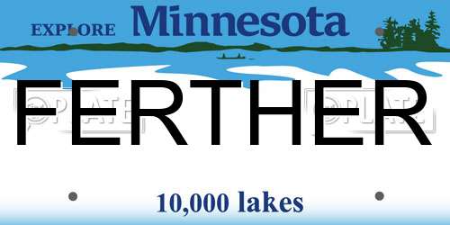 FERTHER Minnesota License Plate