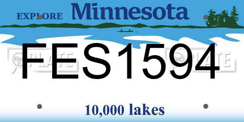 FES1594 Minnesota License Plate