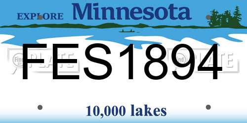 FES1894 Minnesota License Plate