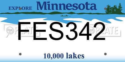 FES342 Minnesota License Plate