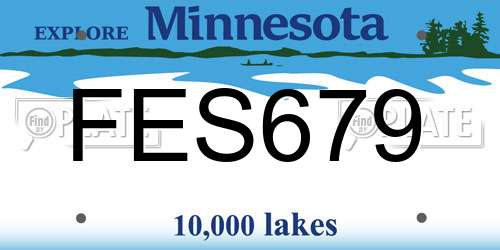 FES679 Minnesota License Plate