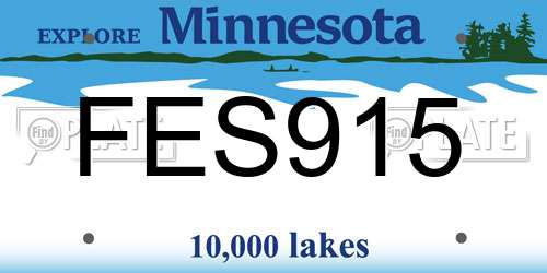 FES915 Minnesota License Plate