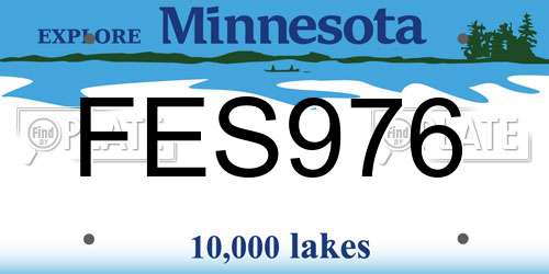 FES976 Minnesota License Plate