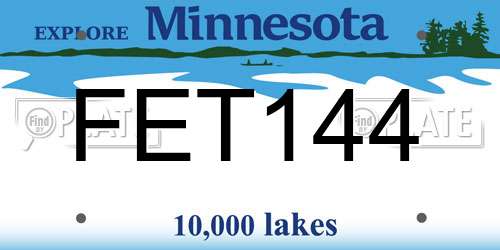 FET144 Minnesota License Plate