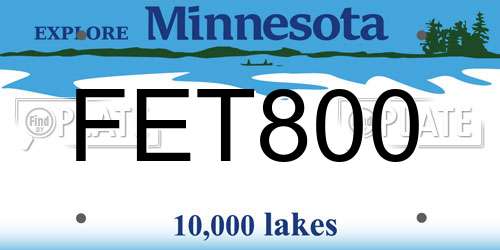 FET800 Minnesota License Plate