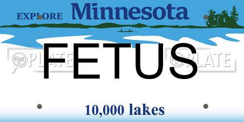 FETUS Minnesota License Plate