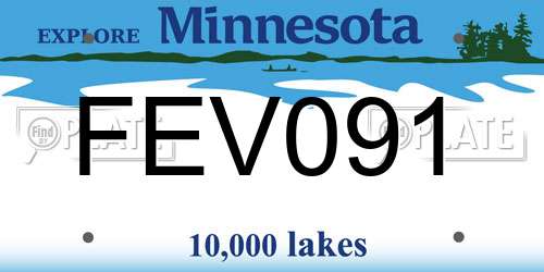 FEV091 Minnesota License Plate