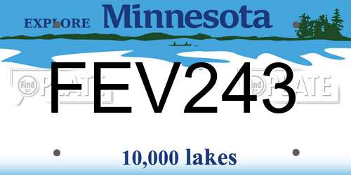 FEV243 Minnesota License Plate