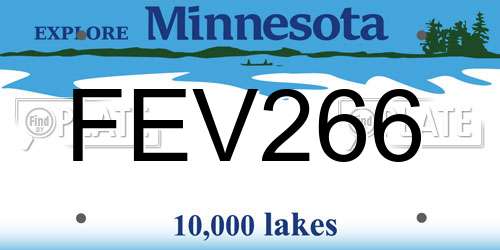 FEV266 Minnesota License Plate