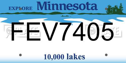 FEV7405 Minnesota License Plate