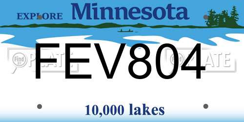 FEV804 Minnesota License Plate