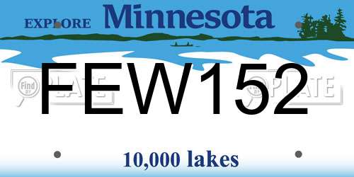 FEW152 Minnesota License Plate