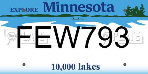 FEW793 Minnesota License Plate