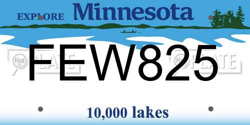 FEW825 Minnesota License Plate