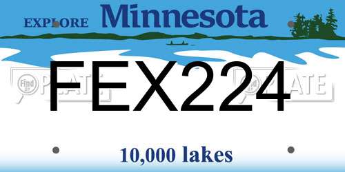 FEX224 Minnesota License Plate