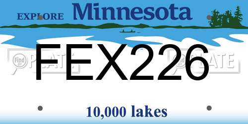 FEX226 Minnesota License Plate