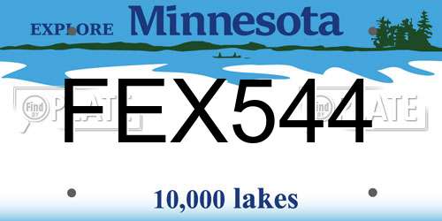FEX544 Minnesota License Plate