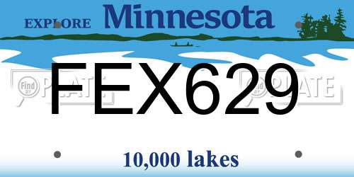 FEX629 Minnesota License Plate