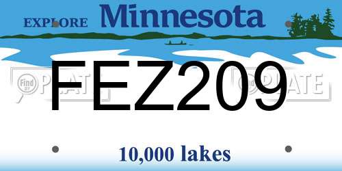 FEZ209 Minnesota License Plate