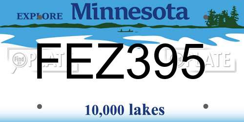 FEZ395 Minnesota License Plate