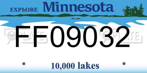FF09032 Minnesota License Plate