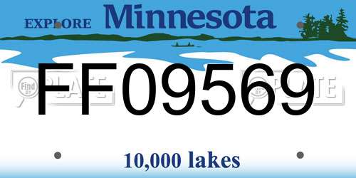 FF09569 Minnesota License Plate