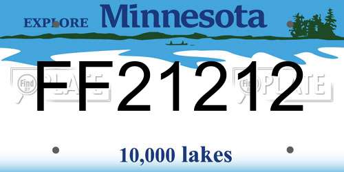 FF21212 Minnesota License Plate