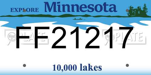 FF21217 Minnesota License Plate