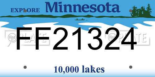 FF21324 Minnesota License Plate