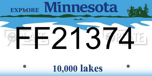 FF21374 Minnesota License Plate