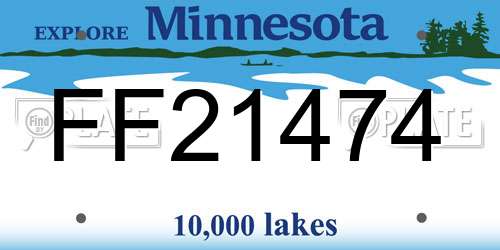 FF21474 Minnesota License Plate