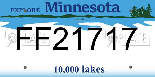 FF21717 Minnesota License Plate
