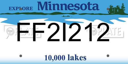 FF2I212 Minnesota License Plate