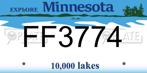 FF3774 Minnesota License Plate