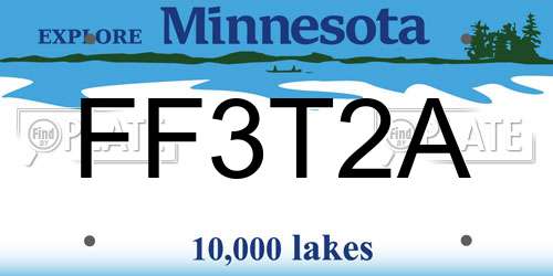FF3T2A Minnesota License Plate