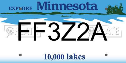 FF3Z2A Minnesota License Plate
