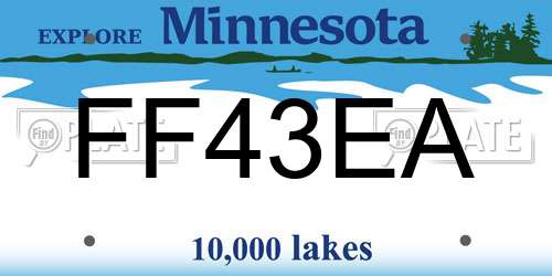 FF43EA Minnesota License Plate
