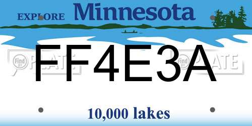 FF4E3A Minnesota License Plate