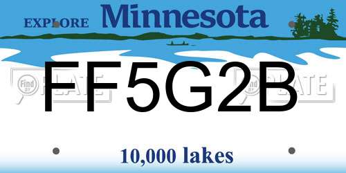 FF5G2B Minnesota License Plate