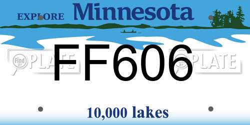 FF606 Minnesota License Plate