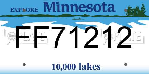 FF71212 Minnesota License Plate