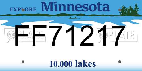FF71217 Minnesota License Plate