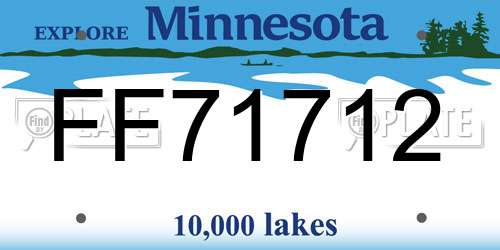 FF71712 Minnesota License Plate