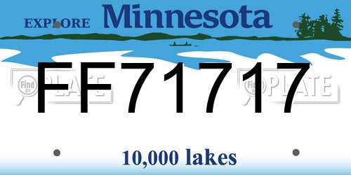 FF71717 Minnesota License Plate