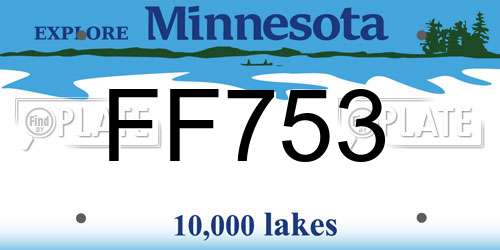 FF753 Minnesota License Plate