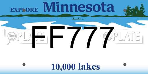 FF777 Minnesota License Plate