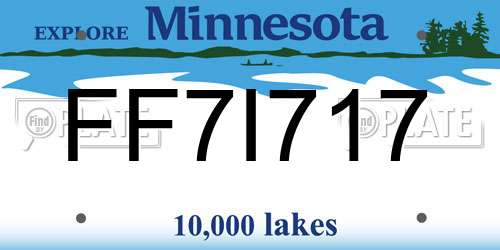 FF7I717 Minnesota License Plate
