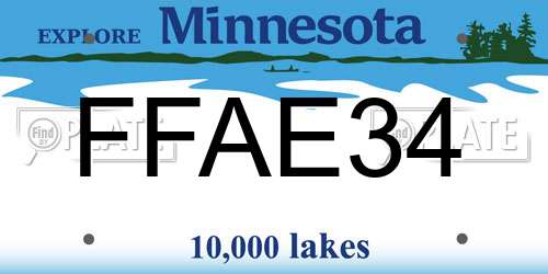 FFAE34 Minnesota License Plate