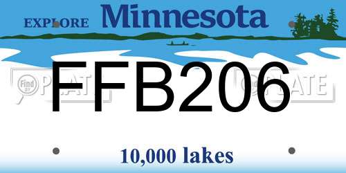 FFB206 Minnesota License Plate